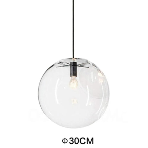 Industrial Clear Glass Globe Pendant Light For Kitchen Loft E27 Socket Adjustable 59In Cord Modern