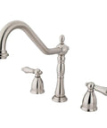 Widespread Kitchen Faucet In Antique Brass With Built Tough Solid Brass Duraseal Washerless Cartridge, deck mount, 3-hole