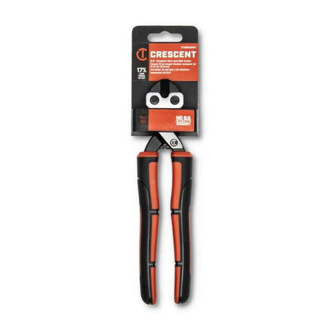 Eight And One Half Inch Compact Wire And Bolt Cutter With Ergonomic Non Slip Grips For Superior Control And Cutting Leverage