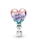 Birthday Hot Air Balloon Charm For Moments Bracelet In Sterling Silver With Multicolor Enamel Finish Gift Box Included Women Jewelry Gift Totally Cute Birthday Accessory For Her.