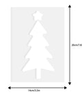 Top Shelf Christmas Acrylic Router Templates With Slick Holiday Motifs For Knockout Diy Woodworking And Cabinet Jigs Measuring Five Point Five By Seven Point Nine Inches In Crisp White Finish, featuring a Christmas tree design.