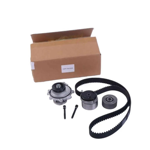 Timing Belt And Water Pump Kit For 2007 2018 Chevrolet Sonic Aveo 1.8L Fits Ls Lt Trims Keeps Ride Running Sweet With Durable Parts Delivering Smooth Performance Saving Cash Over Dealer Prices Installing Full Set For Quick Easy Fixes Ready To Go. boxed kit with belt, water pump, pulley, and bolts