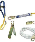 All In One Roofing Safety Kit with Pass Through Harness and Buckles, Roof Anchor, 50 ft Poly Dac Rope, Rope Grab and Lanyard