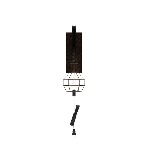 Retro Industrial Wall Sconce Set in Antique Brass Vintage Plug In Lantern Lights 2 Pack Metal Wall Lamps for Bedroom Living Room and Dining