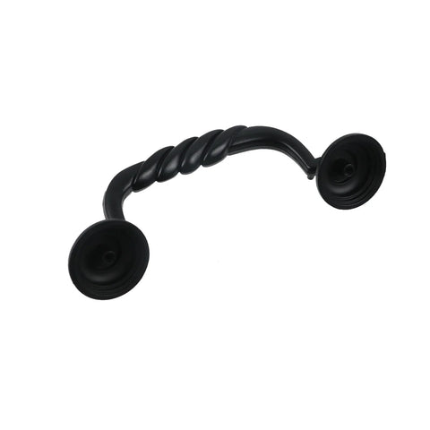 Black Zinc Alloy Cabinet Ring Pull Handles Set Of 2 With Screws, Vintage Drawer Pulls for furniture and cabinets, twisted design