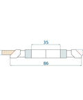 Big League Carbide Tipped Shaper Cutter Head For 45 Degree Wood Doors Vertical Milling Machine dimensions drawing showing size and shape.