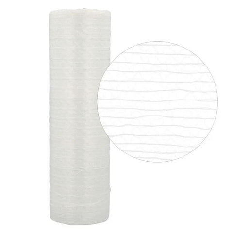 Two Pack Go To Vented Stretch Wrap Roll, 20 X 10000 Feet Clear Pallet Netting, Heavy Duty Industrial Plastic Film with visible mesh texture.