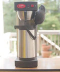 Pourover Airpot Commercial Coffee Brewer Black Stainless Steel That Brews Up To 56 Cups Per Hour 3.5 Gallons 120V Single Phase