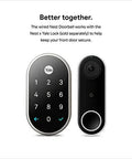 Wired Video Doorbell Cam With Always On Streaming HDR Video Night Vision And Two Way Talk For Your Front Door Real Time Person Alerts Easy Setup Works With Your Smart Home Devices Secure Home Monitoring next to Yale lock