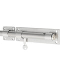 Heavy Duty Stainless Steel Gate Latch Lock With Spring Bolt For Wooden Garden Gates Brushed Nickel Finish side view with mounting plates