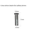 6.0mm aluminum arrow insert with dimensions shown, part of 12 Pack Aluminum Arrow Inserts 6.0mm For Carbon Arrows With 8-32 Screw Field