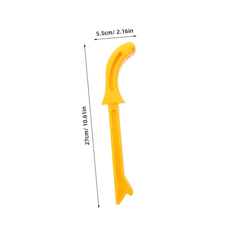 Yellow push stick from Versatile Pro Grade Two Pack Woodworking Push Blocks And Safety Push Sticks Set, 27cm long for carpentry.
