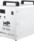 9L CW-3000 Industrial Water Chiller for 40W-80W CO2 Laser Engravers, 0.6 HP Motor, with digital display and metal outlets.