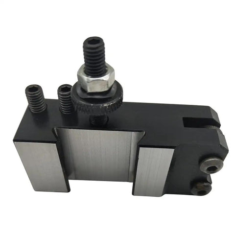 Quick Change Tool Post Wedge Set For Mini Lathe 6 To 9 Inch Swing, Steel Lathe Tool Holders, angular view of tool holder piece