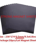 10 Pack Large Magnetic Sheets 9.3 By 6.85 Inches For Die Storage And Crafting Non Adhesive Magnetic Sheets, displayed fanned out