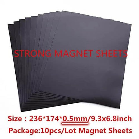 10 Pack Large Magnetic Sheets 9.3 By 6.85 Inches For Die Storage And Crafting Non Adhesive Magnetic Sheets, displayed fanned out