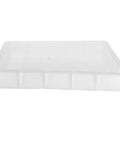 Side view of white DIY Concrete Molds For Walkways And Patios Easy To Use Square Flagstone Paver Casting Mold Durable Plastic Concrete Stamp.