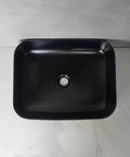 USZWBY Vessel Sinks Modern Simple Household Black Wash Basin Ceramic Above Counter Hotel Bathroom Countertop Sink top view