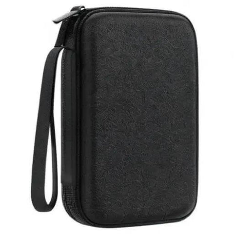 Kickass Hard Shell Cable Organizer Case Featuring Legit Shockproof Padding And Smart Double Layer Dividers For Keeping Your Power Adapters Cords And Tech Gear Snug On The Road in sleek black