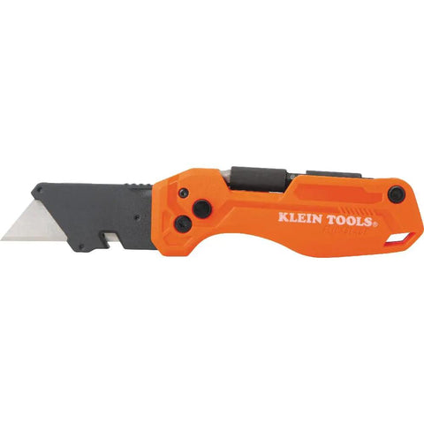 Flickblade Folding Utility Knife With Dual 135 Degree And 180 Degree Blade Positions Detachable One Quarter Inch Impact Driver And Number Two Phillips Bit For Quick Versatile Cuts, side view.