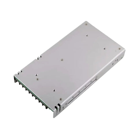 Rock Solid 350 Watt 5 Volt 60 Amp Single Output Industrial Dc Power Supply in metal case, top view, designed for heavy loads.