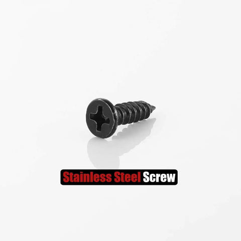Black Wood Screws Six By One Half Inch Flat Head Phillips Stainless Steel Eighteen Eight Coarse Thread For Pine And Soft Wood Electroplated Black Finish Hundred Pack SB3514 P100 Rust Resistant Heavy Duty Fasteners Built Tough single screw close-up