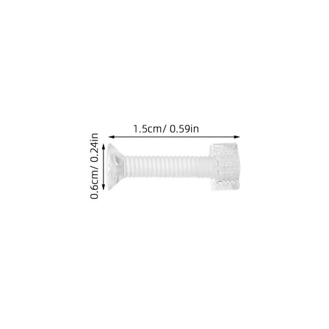 Cross Head Countersunk Screw And Nut Kit With Transparent Acrylic Nuts, 100 Piece Set For Durable Machine Screws And Hex Nuts, DIY Friendly For Easy Home Furniture Assembly And Stands, Clean Hidden Hardware Look, 1.5cm clear screw