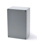Hella Tough Aluminum Junction Box Featuring IP66 Waterproof Seal And Reliable Heat Dissipation For Demanding Outdoor Cable Runs and Switch Installations in grey finish, 9.4x6.3x4 inches.