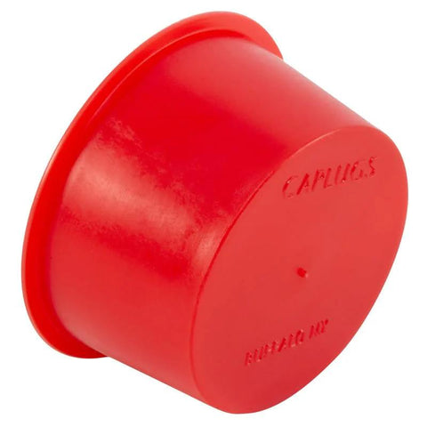 Caplugs T-1146 plastic tapered cap and plug, red, side view