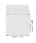 White Square Cardboard Boxes Set Of 10 Easy Assembly Packaging Boxes For Essential Oils Coffee Cups Candles And Gifts, showing dimensions