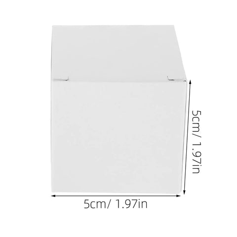 White Square Cardboard Boxes Set Of 10 Easy Assembly Packaging Boxes For Essential Oils Coffee Cups Candles And Gifts, showing dimensions