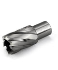 Annular cutter, 1-inch diameter, 3/4-inch Weldon shank, HSS, for magnetic drill press, close-up view