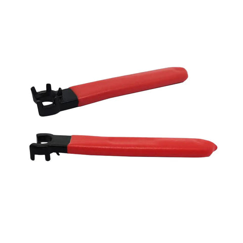 Pro Grade Hardened Collet Chuck Wrench For ER11 Clamping Nut And Screw 110mm Length with red handle and four tooth design