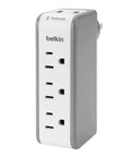 Wall Mount Surge Protector With 3 AC Outlets And 2 USB Ports, Flat Rotating Plug, Wall Outlet Extender For Home Office Travel, 918 Joule Protection