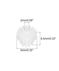 20 Piece Plastic Gear Set With 16 Teeth Module 0.5 Reduction Gears For RC Cars And DIY Robots, white gear with dimensions.