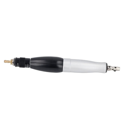 Heavy Duty Pneumatic Pencil Die Grinder Built To Handle Heavy Lifting Jobs With Rock Solid Aluminum Construction For Smooth Precision Grinding And Polishing At 8000 Rpm Perfect For Pro Shops, showing black and silver handheld tool.