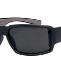 Floating Safety Sunglasses With Matte Black Frame And Smoke Lenses, Non Slip Gray Foam Padding, ANSI Z87 Plus Certified in side view