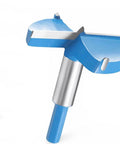 Blue woodworking hinge-hole drill bit with hex handle and 48mm cutter