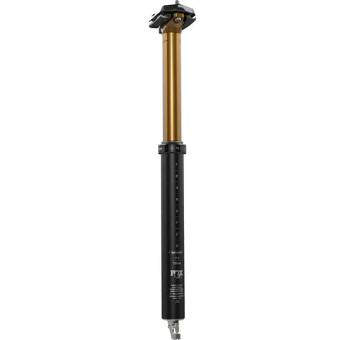 Transfer Factory Dropper Seatpost 31.6x150mm Travel With Kashima Coat Finish, gold and black design for mountain biking