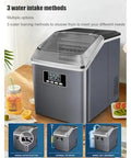 Countertop Ice Maker With Three Quick Pour Spouts And Lightning Freeze Tech, features 3 water intake methods for versatile use.