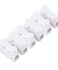 100Pcs Quick Wire Connectors Set, 2 Pin Push In Wire Terminals, 5A 220V White Plastic Shell, Durable Copper Core displayed