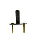 One Inch Square Steel Dummy Door Knob Spindle Pack Of 10 With Mounting Hardware And Backplates, close-up view of a single spindle