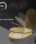 Sparkly Resin Elongated Toilet Seat With No Hassle Quick Release And Smooth Slow Close Lid Easy Tool Free Setup For Modern Bathrooms showcasing close-up of glittery lid.