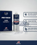 Front view of 2K clear coat automotive paint kit with 1 gallon + 1 quart bottles, Pro Finish Q-410.