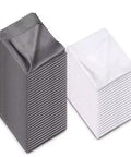 Microfiber lens cleaning cloths, 10-pack, 6x7; gray and white, lint-free for eyeglasses and screens