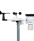 WS-2902 Ambient Weather Station with Wireless Indoor Outdoor Sensors and Real Time Forecasts on metal mount.