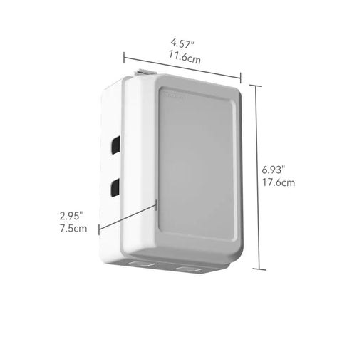 Super Secure Toddler Outlet Covers Featuring Roomy Design For Fat Adapters And Durable Pc Abs Build, measuring 4.57x2.95x6.93 inches.
