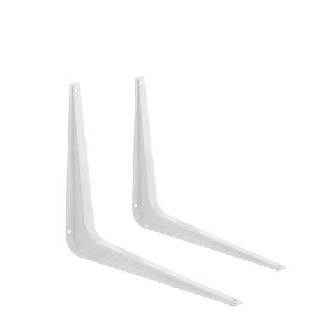 White Powder Coated Shelf Brackets Set 10 Inch By 12 Inch Four Pack Heavy Duty Wall Mount Brackets with 150 Lbs Weight Capacity