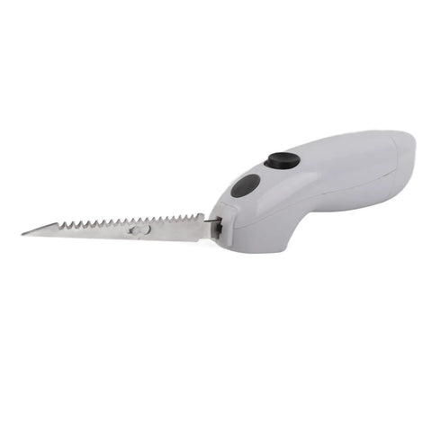 Cordless Electric Knife, Rechargeable Stainless Steel Kitchen Tool For Meat, Fruit, And Vegetables, side view of blade and handle