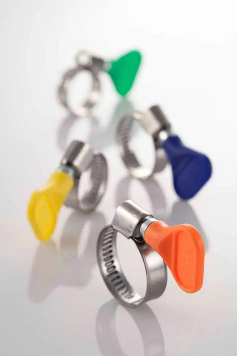 Butterfly Stainless Steel W2 Hose Clamps Pack Of 10 Adjustable Three Quarters Of An Inch To One And A Quarter Inch Range 9 mm Bandwidth